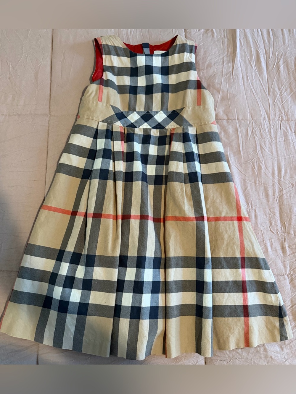 Burberry Beige,  Plaid Sleeveless Dress